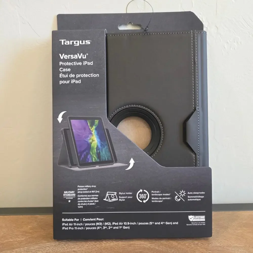 Targus VersaVu iPad Air 13 M3 M2 Pro 12.9 3rd-6th Gen Case THZ867GL Black